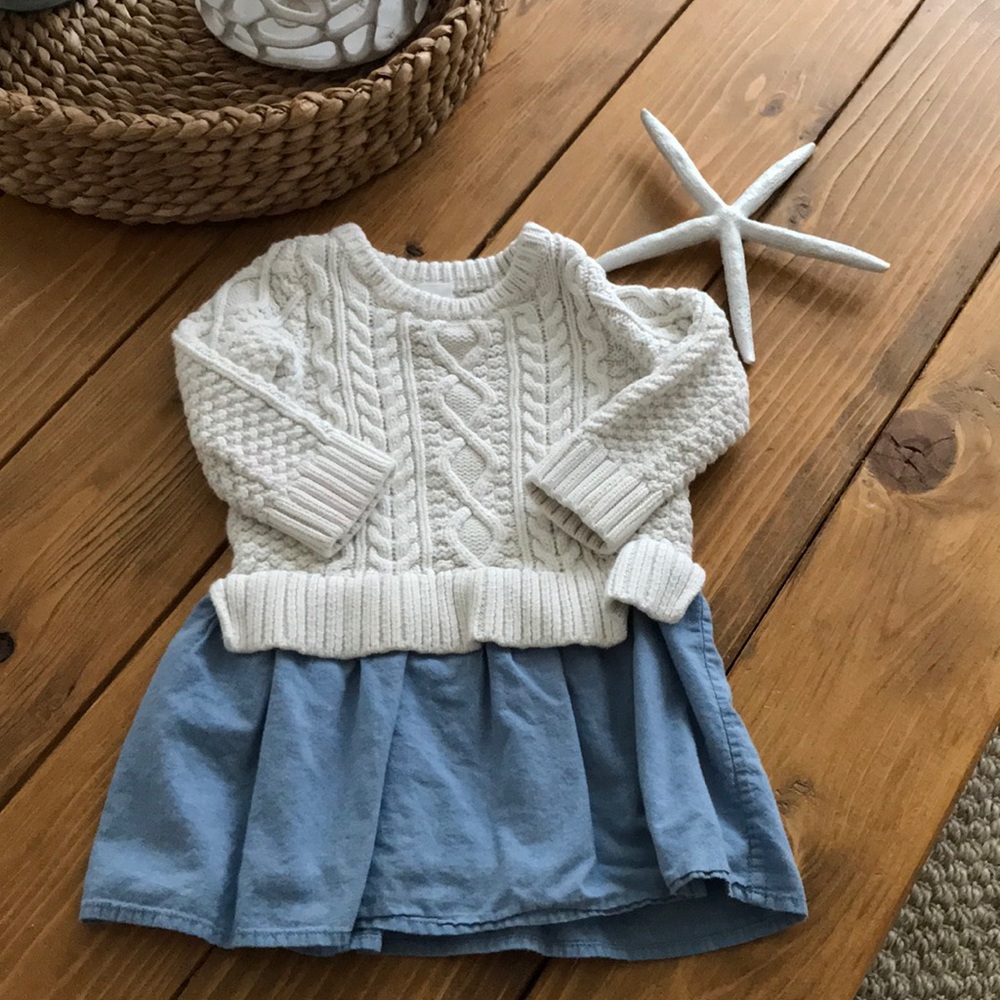 Baby girls sweater & jean dress!